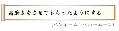 歯磨きをさせてもらったようにする