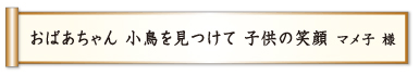 おばあちゃん 小鳥を見つけて 子供の笑顔