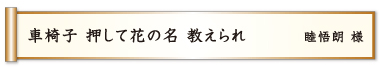 車椅子 押して花の名 教えられ