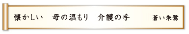 懐かしい 母の温もり 介護の手