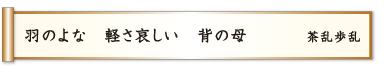 羽のよな 軽さ哀しい 背の母