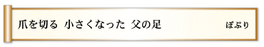 爪を切る小さくなった父の足