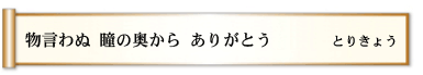 物言わぬ 瞳の奥から ありがとう