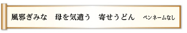 風邪ぎみな 母を気遣う 寄せうどん