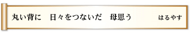 丸い背に 日々をつないだ 母思う 