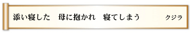 添い寝した 母に抱かれ 寝てしまう