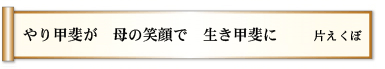 やり甲斐が 母の笑顔で生き甲斐に