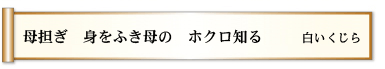 母担ぎ 身をふき母の ホクロ知る