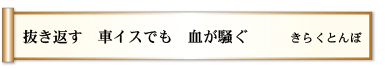 抜き返す　車イスでも　血が騒ぐ