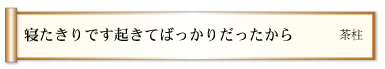 寝たきりです起きてばっかりだったから