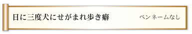 日に三度犬にせがまれ歩き癖