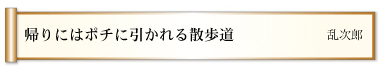 帰りにはポチに引かれる散歩道