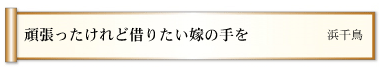 頑張ったけれど借りたい嫁の手を