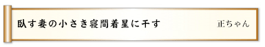 臥す妻の小さき寝間着星に干す