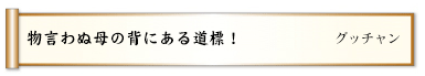 物言わぬ母の背にある道標！