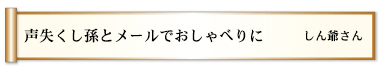 声失くし孫とメールでおしゃべりに