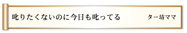 叱りたくないのに今日も叱ってる