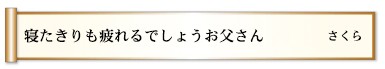 寝たきりも疲れるでしょうお父さん