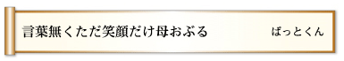 言葉無くただ笑顔だけ母おぶる