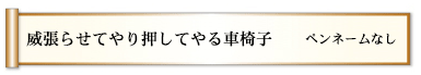 威張らせてやり押してやる車椅子