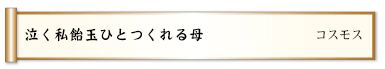 泣く私飴玉ひとつくれる母 