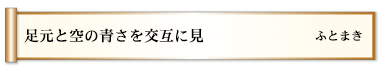 足元と空の青さを交互に見